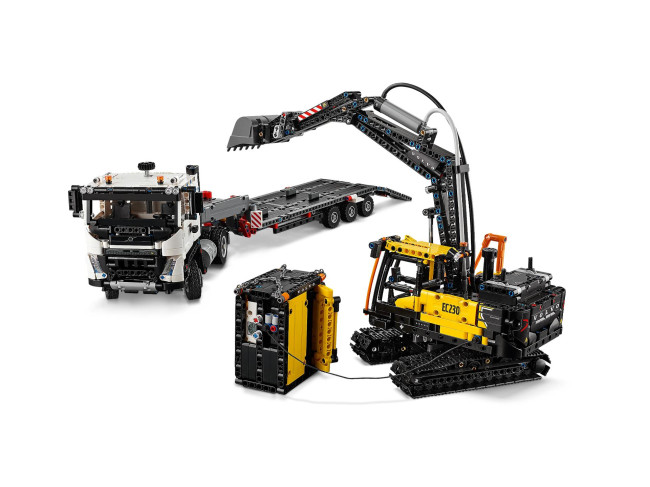 42175 Грузовик Volvo FMX и электрический экскаватор EC230 Lego Technic - фото4